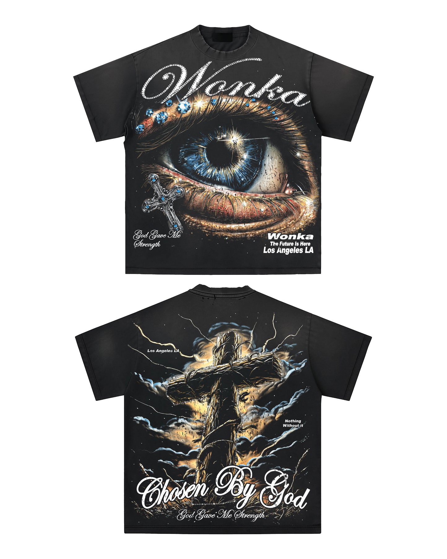 Wonka “Chosen By God” Oversize Tee — Black