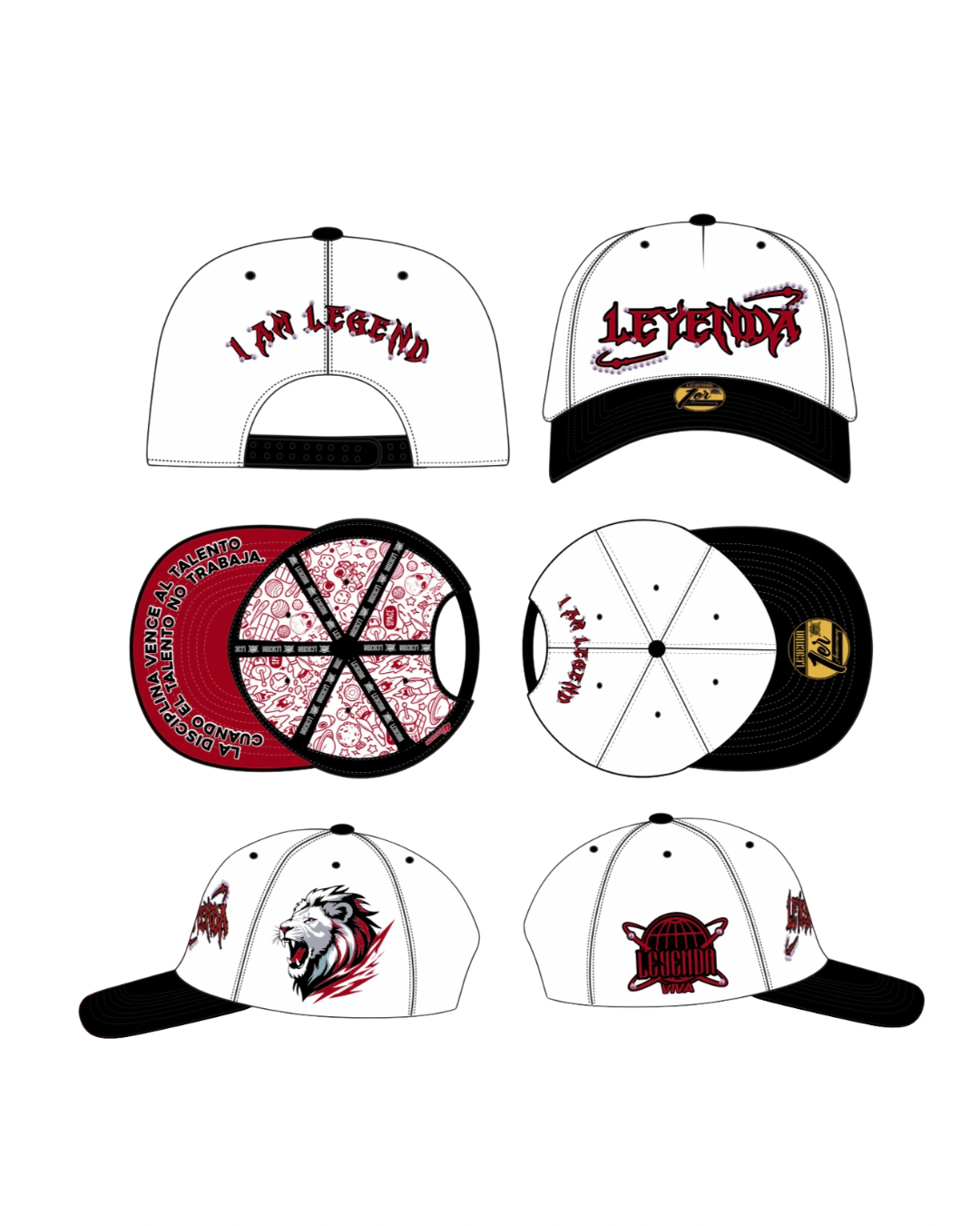 SNAPBACK.4 red white