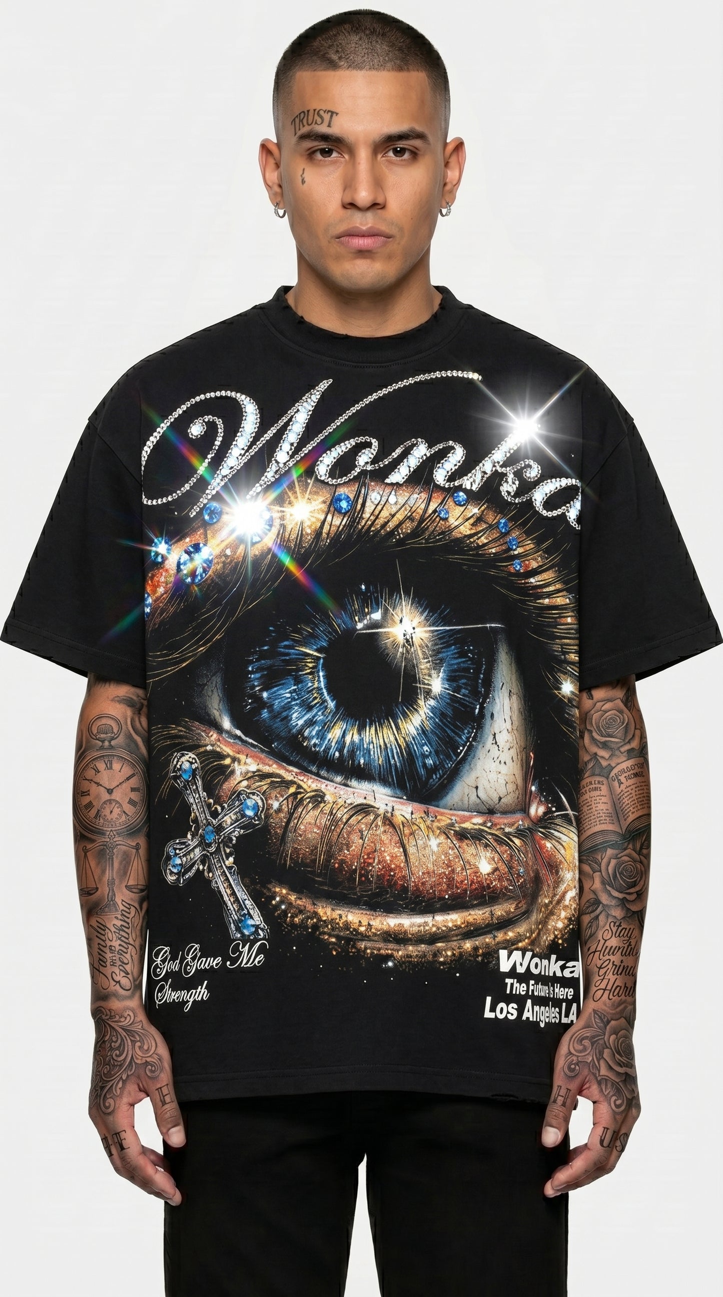Wonka “Chosen By God” Oversize Tee — Black