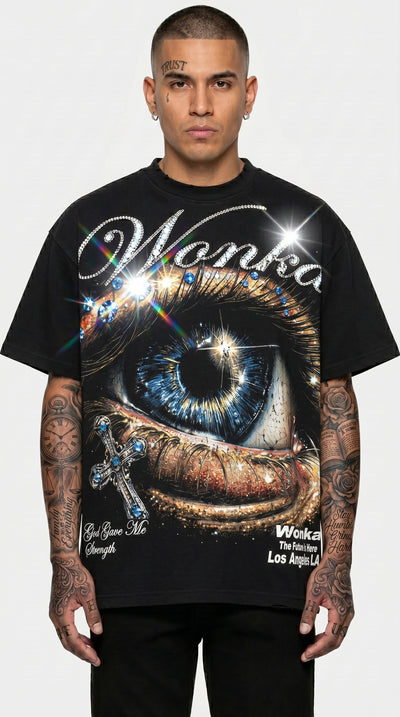 Wonka “Chosen By God” Oversize Tee — Black